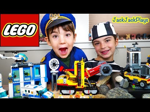 Lego City Police Chase and Prison Escape! | Cops & Robbers Costume Pretend Play | JackJackPlays