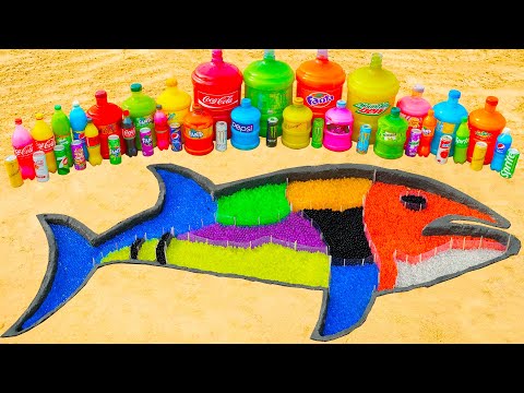 How to make Rainbow Minke Whale with Orbeez, Chupa Chups, Fanta, Coca-Cola vs Mentos & Popular Sodas