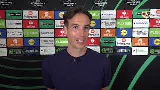 Íñigo Pérez tras clasificar al Rayo Vallecano a los cuartos de final de la UEFA Conference League.