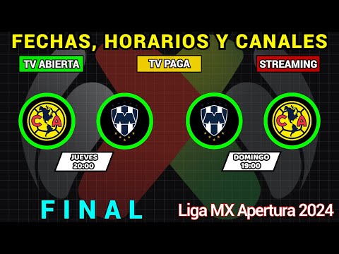 FECHAS, HORARIOS y CANALES CONFIRMADOS para la FINAL de IDA y VUELTA en la Liga MX APERTURA 2024