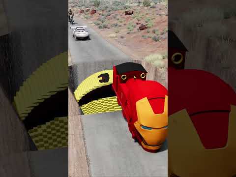 Motorcycles & Funny Cars Jump Giant Pac-Man in Giant Pit Crush in BeamNG.Drive