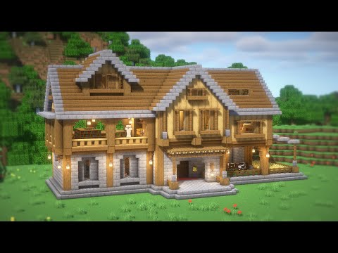 Minecraft: How To Build a Large Survival House(Build Tutorial)(#50) | 마인크래프트 건축, 야생 집, 인테리어