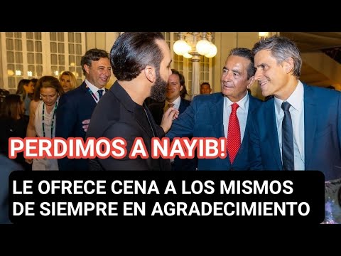 Nayib Bukele ofrece cena a los duenos de El Salvador por su apoyo a la represion de la gente pobre.