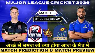 MLC 2026 | Washington Freedom vs MI New York 5th Prediction | WF vs MINY Match Prediction #MLC2026