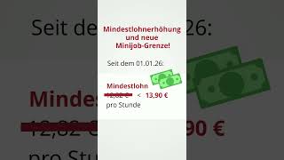 Mindestlohnerhöhung und neue Grenze für Minijobs 2026