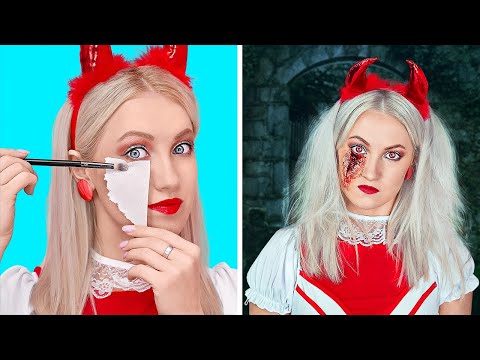 IDE DIY HALLOWEEN SUPER SERAM || Kerajinan dan Kostum Halloween Dadakan oleh 123 GO!