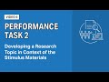 Developing Research Topics and Questions