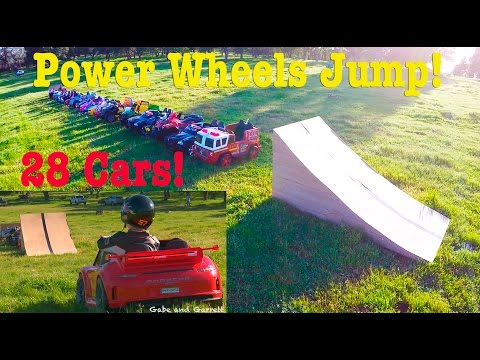 Ultimate Power Wheels Jump - 27 Cars!  Promo! | Gabe and Garrett