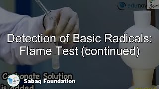 Detection of Basic Radicals: Flame Test (continued)