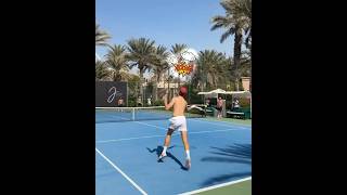 Jannik Sinner sending huge forehand bombs at the 2026 Preseason