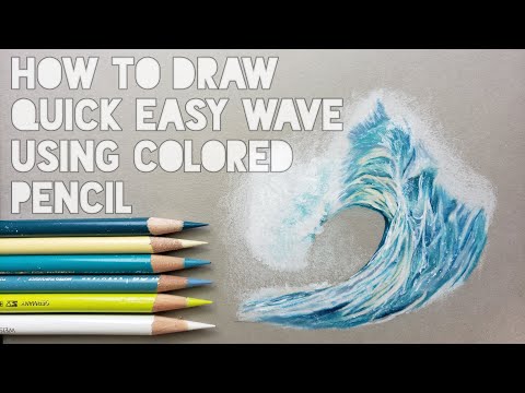 HOW TO DRAW QUICK EASY WAVE USING COLORED PENCIL - YouTube