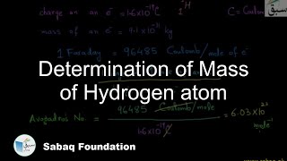 Determination of Mass of Hydrogen atom