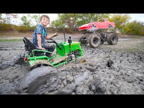 Hudson's Favorite Adventures Playing with Mud and Tractors on the Farm Compilation