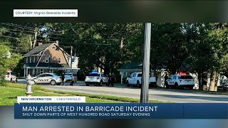 Man arrested in West Hundred Road barricade incident