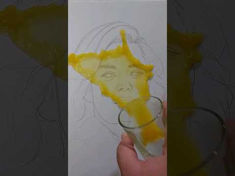 رسمت فوق العصير وطلعت صادمة !! #art #drawing #رسم