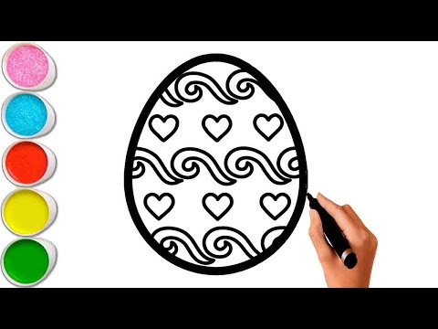 How to draw egg patterns and colors /drawing and coloring beautiful eggs for children