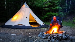 Camping in Rain With Tipi Tent
