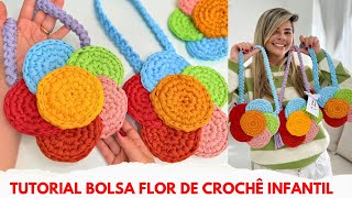 Bolsa Flor de Crochê Infantil - Bolsa Primavera/Verão Kids