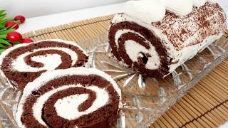 Rolada kakaowa z bitą śmietaną - przepis
