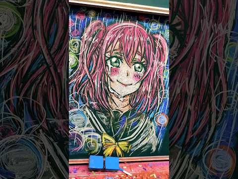 【黒板アートリクエスト】 チョークで チルすぎるルビィちゃんかいてみた #黒澤ルビィ  #ルビィちゃん #黒板アート #チョークアート   #chalkart #ラブライブ #aiscream