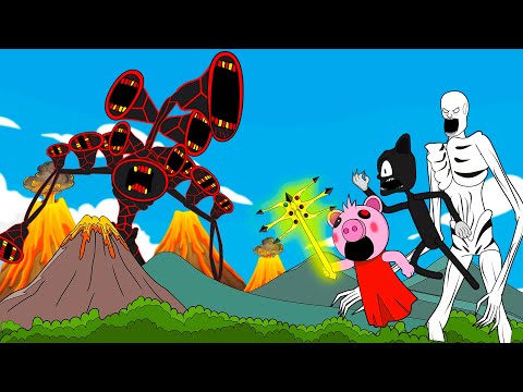 Siren Head Fire God, SCP-096 w/ Piggy and Cartoon Cat Part 3 - Roblox Piggy Animation - GV Studio