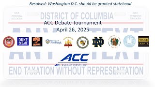 2025 ACC Debate Tournament Round 4 - Notre Dame vs Wake Forest