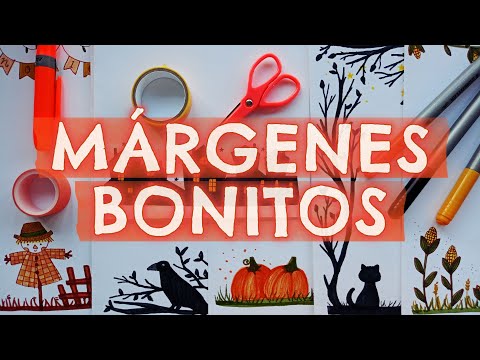 9 MÁRGENES PARA CUADERNOS con DIBUJOS DE HALLOWEEN y OTOÑO 🌛🐈‍⬛🍂 MARCOS BONITOS y FÁCILES #margenes