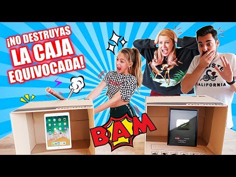 ¡NO DESTRUYAS LA CAJA INCORRECTA en FAMILIA! 😱📦¡ROMPE su IPAD! (RETO EXTREMO) - Familia Carameluchi