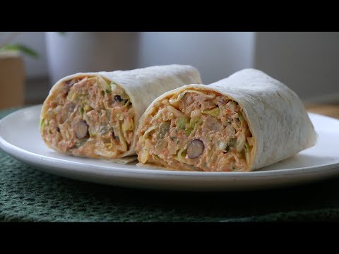 Schnelle Thunfisch Salat Wraps mit Kidneybohnen | Rezept | Einfach | Tuna Wraps | Lecker