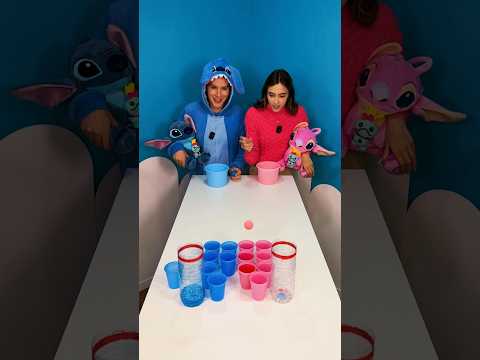 ACERTE A BOLINHA PARA ENCHER A GARRAFA COM ÁGUA DO STITCH 💙🩷 #stitch
