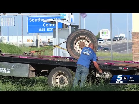 YouTube video thumbnail: 'It's Got Me Speechless': Wheel From Semitrailer Crashes Into Oklahoma Apartment