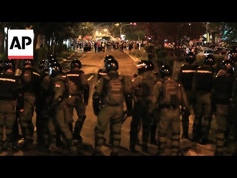 YouTube video thumbnail: Riot Police Chases Anti-Government Protesters in Serbia