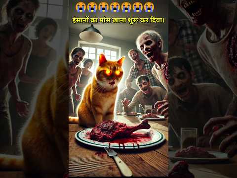 इंसानों का मांस खाना शुरू कर दिया😱😳#cat #zombieshorts #shorts