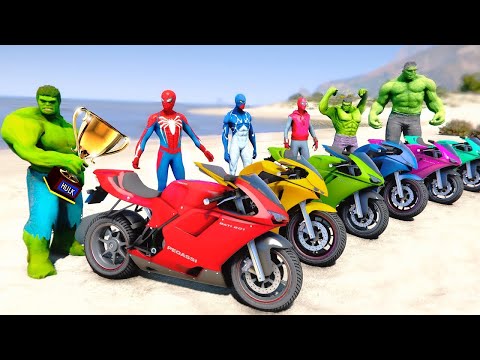 GTA 5 Crazy Ragdolls | Spiderman On Rainbow Spiders Bridge (Spiderman Fails Shark Jumps)