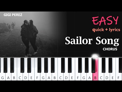 Gigi Perez - Sailor Song ~ CHORUS - EASY PIANO TUTORIAL