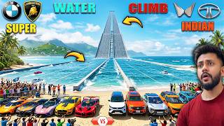 SUPER CARS🔥 VS INDIAN CARS INSANE WATER ROAD CLIMB😱MEGA RAMP DRAG RACE |GTA 5 ABHISHEKKZ GAMING