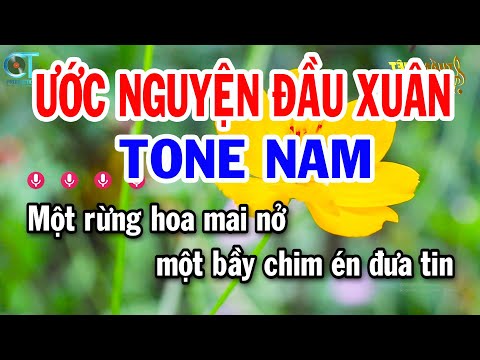 Karaoke Ước Nguyện Đầu Xuân Tone Nam ( Cm ) Nhạc Tết Mới | Karaoke Tuấn Kiệt