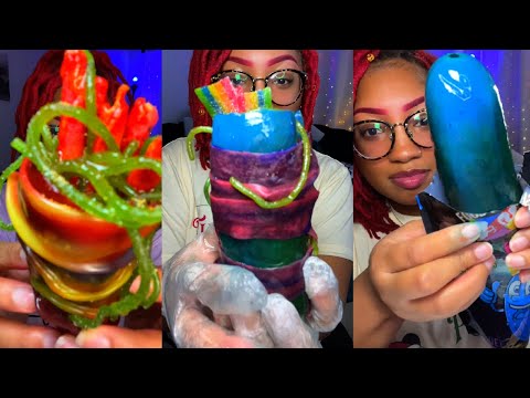 ASMR | Viral TikTok chamoy pickle kit compilation 🌈