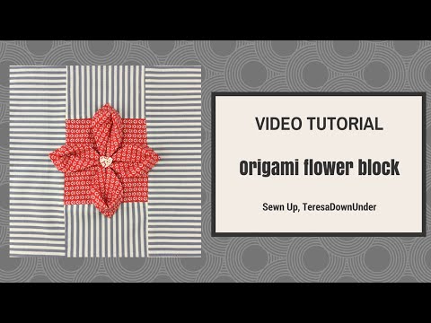 Origami flower quilt block tutorial