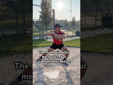 The dude with awful mechanics…but absolutely rakes | #baseball #content #skit #shorts