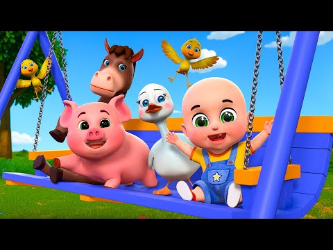 Animal Farm song | Playing on swing | Old Macdonald Happy Nursery Rhymes and Kids song