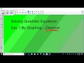 Solving Quadratics with Desmos