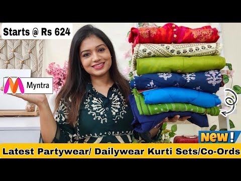 🌻Myntra Kurti/Kurta Set Haul |😀Myntra Partywear Kurti Sets & Co-Ords|Myntra Fashion Festival