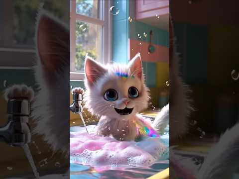 القط غرق المطبخ لأمه #shorts #kitty #kitten #catstory #cat #قطط