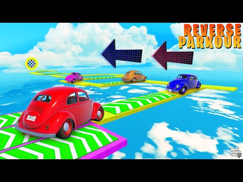 GTA 5 (हिंदी): Reverse Parkour In GTA 5 With Old Cars 100.110% Fail in This | Funny Moment GTA