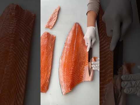 Amazing shorts video salmon cutting! #video #salmon #foryou