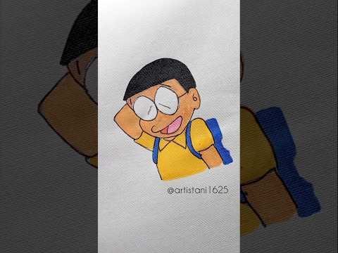 Nobita drawing with acrylic marker | Doraemon #yt #shorts #art #doraemon #youtubeshorts
