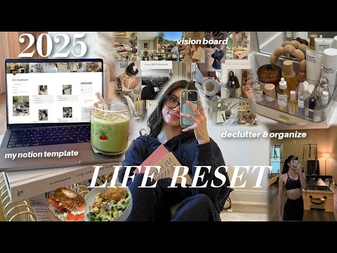 *intense* Life Reset | declutter/reorganize, notion dashboard, vision board, 2025 goals, workout!