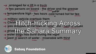 Hitch-Hicking Across the Sahara Summary