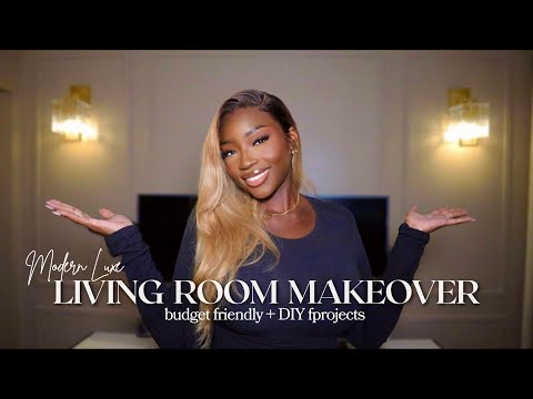 Living Room Makeover: Budget Friendly, DIY projects, Decorate with me ft.Homary |TV wall| AMINACOCOA